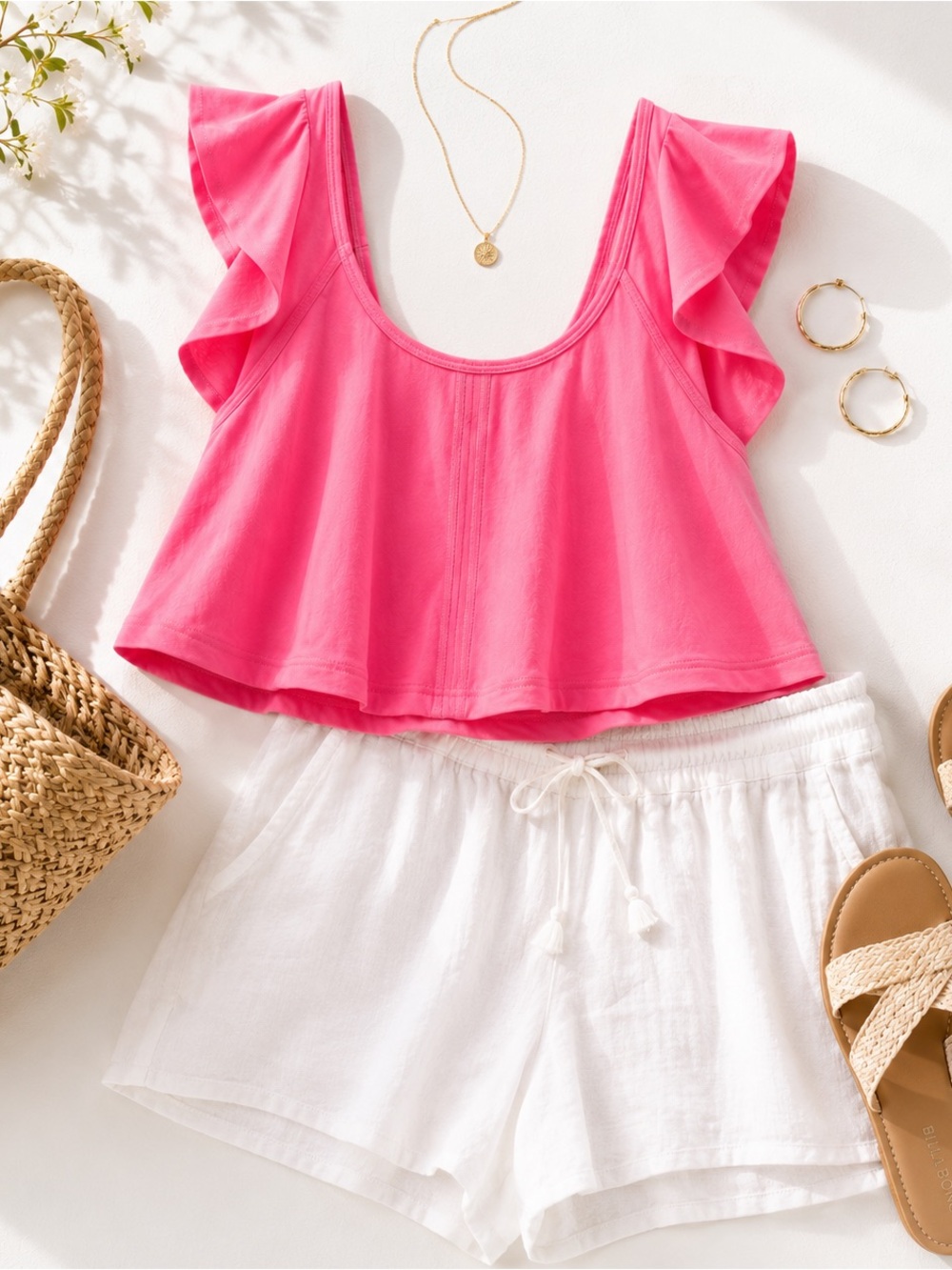 NWT FP Movement Pink Lemonade Ruffle Crop Top Medium Free People